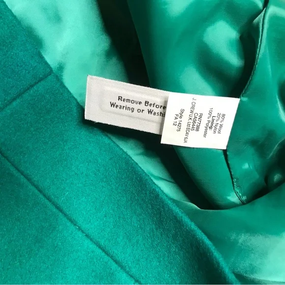 J Crew Skirt Wool Blend Lined Teal Green Pencil - Picture 5 of 5